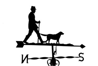Man and Labrador weathervane